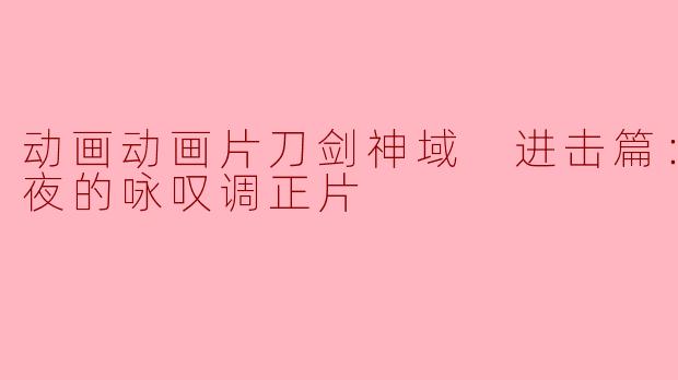 动画动画片刀剑神域 进击篇：无星之夜的咏叹调正片